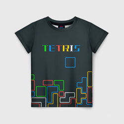 Tetris neon – Детская футболка 3D с принтом купить со скидкой в -33%