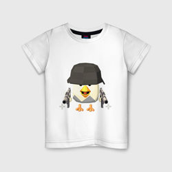 Chicken Gun в каске – Детская футболка хлопок с принтом купить со скидкой в -20%