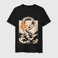 Японский дракон в море – Светящаяся мужская футболка с принтом купить со скидкой в -20%