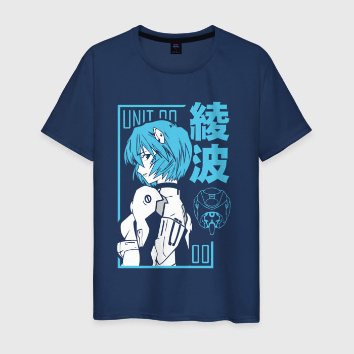 Светящаяся мужская футболка с принтом Rei Ayanami 00, вид спереди №1