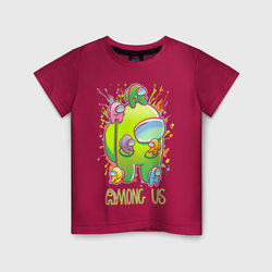 Амонг ас - космонавты – Светящаяся детская футболка с принтом купить со скидкой в -20%