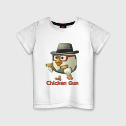 Чикен ган - курочка в шляпе – Детская футболка хлопок с принтом купить со скидкой в -20%