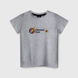 Чикен ган - бросок курицы – Детская футболка хлопок с принтом купить со скидкой в -20%