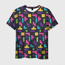 Красочная иллюстрация блоков тетриса – Мужская футболка 3D с принтом купить со скидкой в -26%