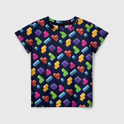 Абстрактные игровые блоки Тетрис – Детская футболка 3D с принтом купить со скидкой в -33%