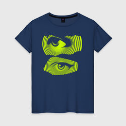 Lime eyes are an illusion – Светящаяся женская футболка с принтом купить