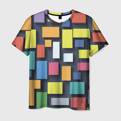 Тетрис цветные кубики – Мужская футболка 3D с принтом купить со скидкой в -26%