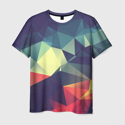 Разноцветный полигональный узор – Мужская футболка 3D с принтом купить со скидкой в -26%