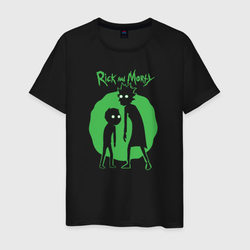 Night Rick and Morty – Светящаяся мужская футболка с принтом купить