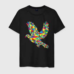 Разноцветная птичка – Мужская футболка хлопок с принтом купить со скидкой в -20%