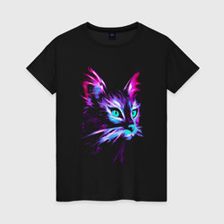 Неоновый кот – Светящаяся женская футболка с принтом купить со скидкой в -20%