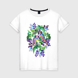 Волшебные колибри – Женская футболка хлопок с принтом купить со скидкой в -20%