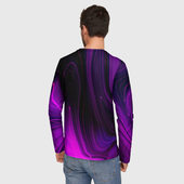 Лонгслив с принтом Arctic Monkeys violet plasma для мужчины, вид на модели сзади №2. Цвет основы: белый
