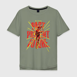 Past present future – Мужская футболка хлопок Oversize с принтом купить со скидкой в -16%