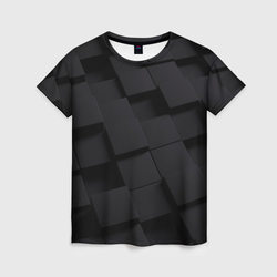 Женская футболка Чёрные геометрические блоки со скидкой в -31%