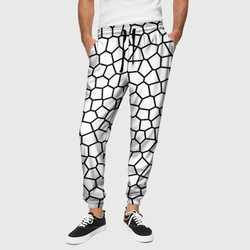 Мозаика белый – Мужские брюки 3D с принтом купить