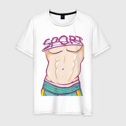 Спортивное тело – Мужская футболка хлопок с принтом купить со скидкой в -20%