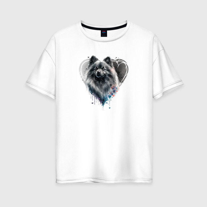 Женская футболка из хлопка оверсайз с принтом Навсегда в сердце — кеесхонд, вид спереди №1