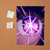 Постер с принтом Звёздное Дитя: глаз Аи Хошино для любого человека, вид спереди №2. Цвет основы: белый