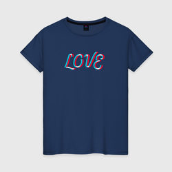 Love в стиле неон – Женская футболка хлопок с принтом купить со скидкой в -20%