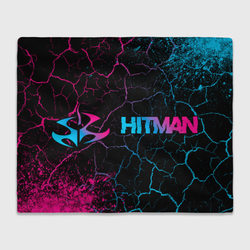 Hitman - neon gradient: надпись и символ – Плед 3D с принтом купить со скидкой в -14%