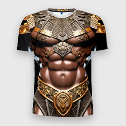 Африканский воин будущего – Мужская футболка 3D Slim с принтом купить со скидкой в -9%