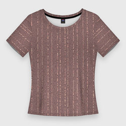 Мелкая мозаика бордо полосы – Женская футболка 3D Slim с принтом купить