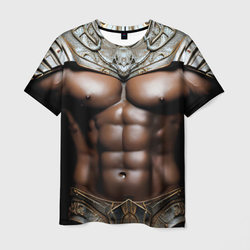 Африканский воин культурист в доспехах – Мужская футболка 3D с принтом купить со скидкой в -26%