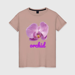 Фиолетовая орхидея – Женская футболка хлопок с принтом купить со скидкой в -20%