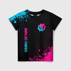 Gears of War - neon gradient: надпись, символ – Детская футболка 3D с принтом купить со скидкой в -33%