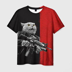 Кот гангстер с m4a4 – Мужская футболка 3D с принтом купить со скидкой в -26%