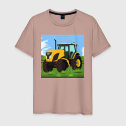 Трактор желтый – Мужская футболка хлопок с принтом купить со скидкой в -20%