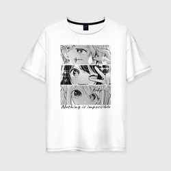 Ai Ruby Aqua eyes - manga – Женская футболка хлопок Oversize с принтом купить со скидкой в -16%