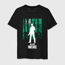 Алан Вейк в лесу – Мужская футболка хлопок с принтом купить со скидкой в -20%