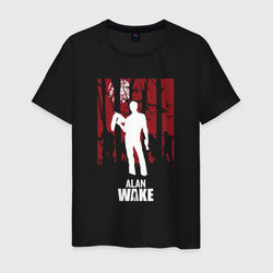 Алан Вейк с оружием – Мужская футболка хлопок с принтом купить со скидкой в -20%