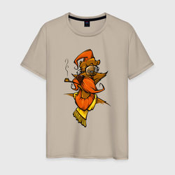 Медведь Хипстер – Мужская футболка хлопок с принтом купить со скидкой в -20%
