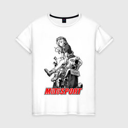 Moto girl – Женская футболка хлопок с принтом купить со скидкой в -20%