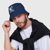 Панама с принтом Cypress Hill — logo для мужчины, вид на модели спереди №3. Цвет основы: темно-синий