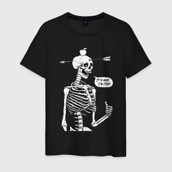 Skeleton - i am fine – Мужская футболка хлопок с принтом купить со скидкой в -20%