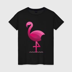 Фламинго минималистичный – Женская футболка хлопок с принтом купить со скидкой в -20%