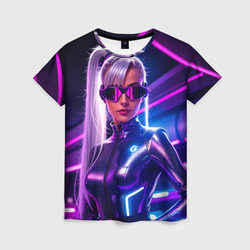 Девушка в ночном неоновом клубе – Женская футболка 3D с принтом купить со скидкой в -26%