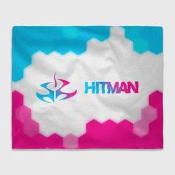Hitman neon gradient style: надпись и символ – Плед 3D с принтом купить со скидкой в -14%