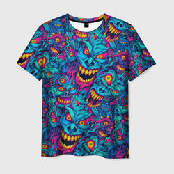 Неоновые монстры - graffiti art style pattern – Мужская футболка 3D с принтом купить со скидкой в -26%