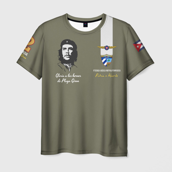 Мужская футболка с принтом ВВС Кубы: Че Гевара, вид спереди №1