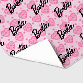 Бумага с принтом Логотип Барби и розовое кружево для любого человека, вид спереди №3. Цвет основы: белый