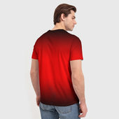 Футболка с принтом Спартак Гладиатор Red Theme для мужчины, вид на модели сзади №2. Цвет основы: белый