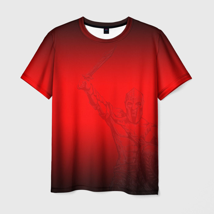 Мужская футболка с принтом Спартак Гладиатор Red Theme, вид спереди №1