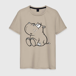 Бегемотик детский cotton theme – Мужская футболка хлопок с принтом купить со скидкой в -20%