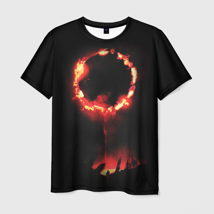 Мужская футболка с принтом Dark Souls praise the Sun, вид спереди №1