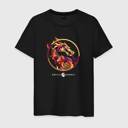 Мортал Комбат. Скорпион эмблема – Мужская футболка хлопок с принтом купить со скидкой в -20%